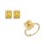 Conjunto de brinco e anel esmaltado com zirconia banho em Ouro 18K - Imagem 1