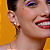 Conjunto de brinco e colar liso acetinado banho em Ouro 18K - Imagem 4