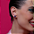 Brinco esmaltado com zirconia rubi banho em ouro 18k - Imagem 2
