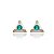 Brinco esmaltado com zirconia turquesa banho em ouro 18k - Imagem 1