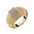 Anel dourado com zirconia banho em ouro 18k - Imagem 1