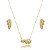 Conjunto de brinco e colar dourado banho em ouro 18k - Imagem 1