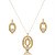 Conjunto de brinco e colar com zirconia banho em ouro 18k - Imagem 1