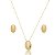 Conjunto de brinco e colar de gota banho em ouro 18k - Imagem 1