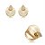 Conjunto de brinco e anel com zirconia banho em ouro 18k - Imagem 1
