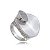 Conjunto de brinco e anel com zirconia banho em rodio branco - Imagem 5