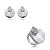 Conjunto de brinco e anel com zirconia banho em rodio branco - Imagem 1