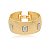 Bracelete luxo dourado com detalhe em banho duplo - Imagem 1
