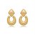 Brinco acetinado dourado banho em ouro 18k - Imagem 1