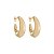 Brinco de argola dourado liso banho em ouro 18k - Imagem 1