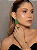 Conjunto de brinco e anel com zirconia esmeralda banho em ouro 18k - Imagem 3