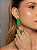 Conjunto de brinco e anel com zirconia esmeralda banho em ouro 18k - Imagem 2