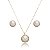 Conjunto de brinco e colar de perola com zirconia cristal banho em ouro 18k - Imagem 1