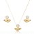 Conjunto de brinco e colar de perola banho em ouro 18k - Imagem 2