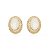 Conjunto de brinco e colar de perola com zirconia cristal banho em ouro 18k - Imagem 2