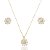 Conjunto de brinco e colar de perola com zirconia cristal banho em ouro 18k - Imagem 1