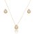 Conjunto de brinco e colar de perola com zirconia cristal banho em ouro 18k - Imagem 1