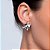 Conjunto de brinco e colar cravejado de zirconia cristal banho em rodio branco - Imagem 3