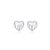 Conjunto de brinco e colar de coração com zirconia cristal banho em rodio branco - Imagem 3