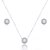 Conjunto de brinco e colar de perola com zirconia cristal banho em rodio branco - Imagem 1