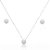 Conjunto de brinco e colar de perola com zirconia cristal banho em rodio branco - Imagem 1
