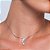 Conjunto de brinco e colar de perola com zirconia cristal banho em rodio branco - Imagem 2