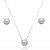 Conjunto de brinco e colar de perola com zirconia cristal banho em rodio branco - Imagem 1