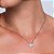 Conjunto de brinco e colar de perola com zirconia cristal banho em rodio branco - Imagem 2