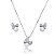 Conjunto de brinco e colar de perola com zirconia cristal banho em rodio branco - Imagem 1