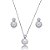 Conjunto de brinco e colar de perola com zirconia cristal banho em rodio branco - Imagem 1