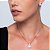 Conjunto de brinco e colar de perola com zirconia cristal banho em rodio branco - Imagem 2