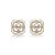 Brinco de base de perola com zirconia cristal banho em ouro 18k - Imagem 1