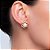 Brinco de base de perola cravejado de zirconia cristal banho em ouro 18k - Imagem 2