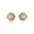Brinco de base de perola cravejado de zirconia cristal banho em ouro 18k - Imagem 1