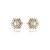 Brinco de base de perola cravejado de zirconia cristal banho em ouro 18k - Imagem 1