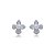 Brinco de base de perola cravejado de zirconia cristal banho em rodio branco - Imagem 1