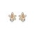 Brinco de base de perola cravejado de zirconia cristal banho em ouro 18k - Imagem 1