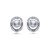 Brinco de base de perola cravejado de zirconia cristal banho em rodio branco - Imagem 1