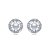 Brinco de base de perola cravejado de zirconia cristal banho em rodio branco - Imagem 1
