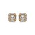 Brinco de base de perola cravejado de zirconia cristal banho em ouro 18k - Imagem 1