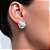 Brinco de base de perola cravejado de zirconia cristal banho em rodio branco - Imagem 2