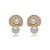 Brinco de base de perola cravejado de zirconia cristal banho em ouro 18k - Imagem 1