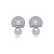 Brinco de base de perola cravejado de zirconia cristal banho em rodio branco - Imagem 1