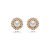 Brinco de base de perola cravejado de zirconia cristal banho em ouro 18k - Imagem 1