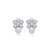 Brinco de perola cravejado de zirconia cristal banho em rodio branco - Imagem 1