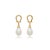 Brinco de perola cravejado de zirconia cristal banho em ouro 18k - Imagem 1