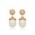 Brinco de perola cravejado de zirconia cristal banho em ouro 18k - Imagem 1