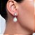Brinco de perola cravejado de zirconia cristal banho em rodio branco - Imagem 2