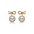 Brinco de perola cravejado de zirconia cristal banho em ouro 18k - Imagem 1