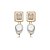 Brinco de perola cravejado de zirconia cristal banho em ouro 18k - Imagem 1